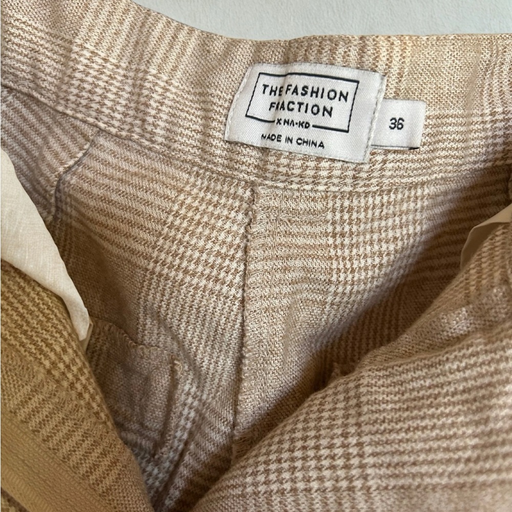 Na-Kd Trousers Checkered Beige